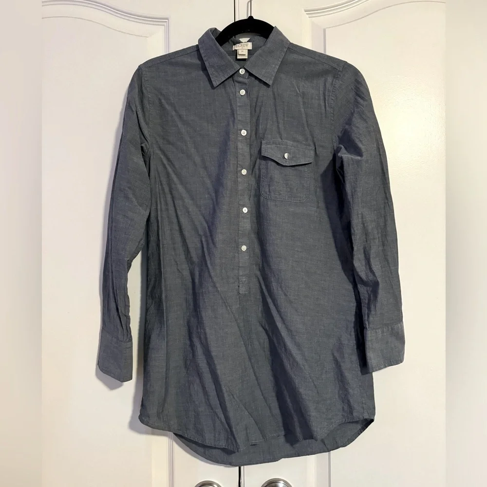 J. Crew Women’s Chambray Denim Tunic Top